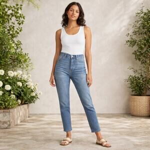 Everlane Women's Size 32 Straight Ankle Jeans Medium Wash Stretch Denim